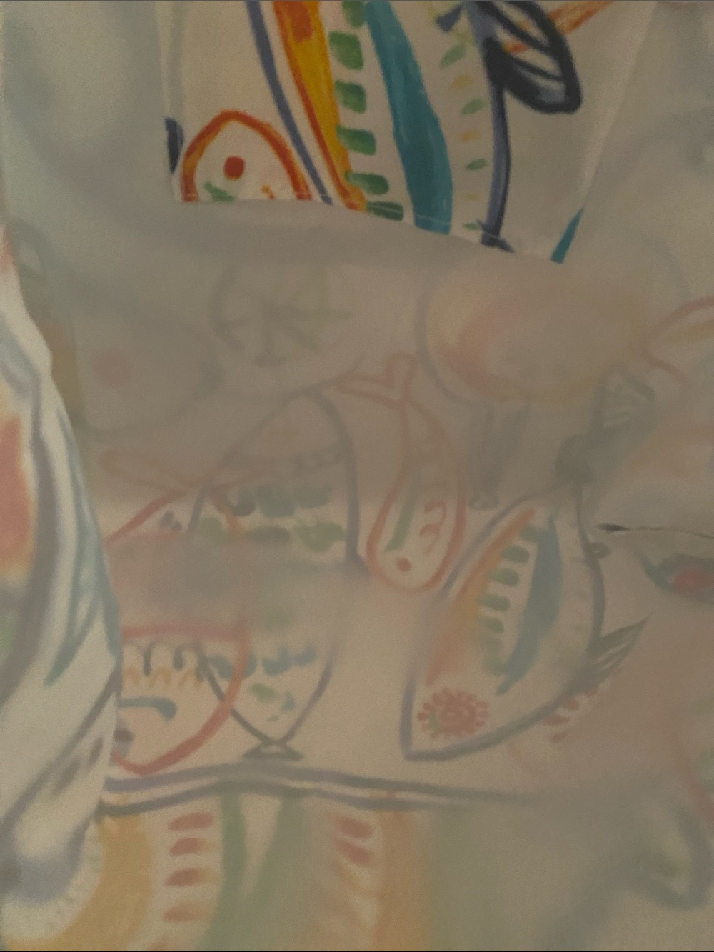 Colorful Fish-Print Canvas Tote Bag with Rope Handles - Picture 3 of 4